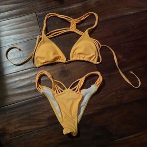 Yellow cheeky bikini